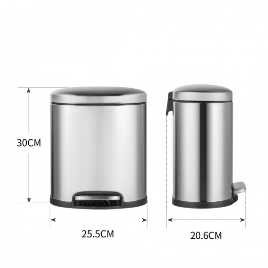 Відро для сміття з плавним закриттям овальне Mixxus Premium Topper-TC0205 SS Color 5л колір нержаві