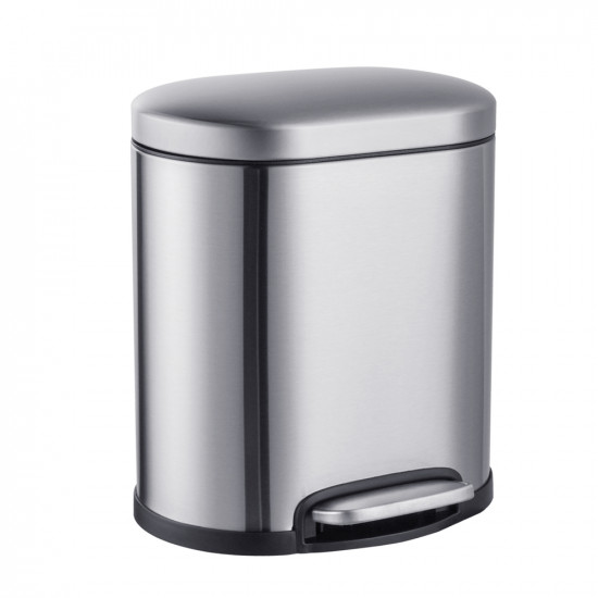 Відро для сміття з плавним закриттям овальне Mixxus Premium Topper-TC0205 SS Color 5л колір нержаві