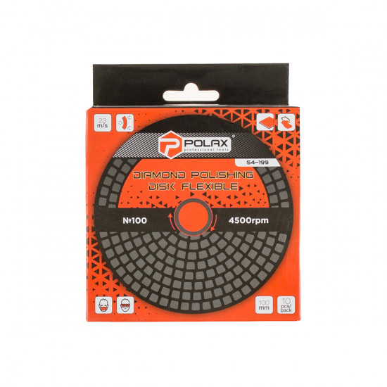 Диск алмазний Polax шліфувальний гнучкий на липучці "Черепашка" 100 мм, P100 (54-199)
