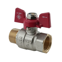 Кран кульовий Nolf classic NFC.721-06-1/2" FM ГШМ, ручка "метелик" червона (NF3126)