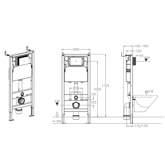 Комплект інсталяційний для унітазу Koer KT-0501-01 (з пан. змиву KT-0601-01 Хром + звукоіз.)  (KR51