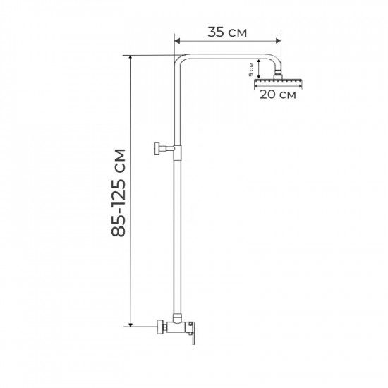 Душова колона зі змішувачем Mixxus EKA-003-J (з нерж. сталі) (MI2823)