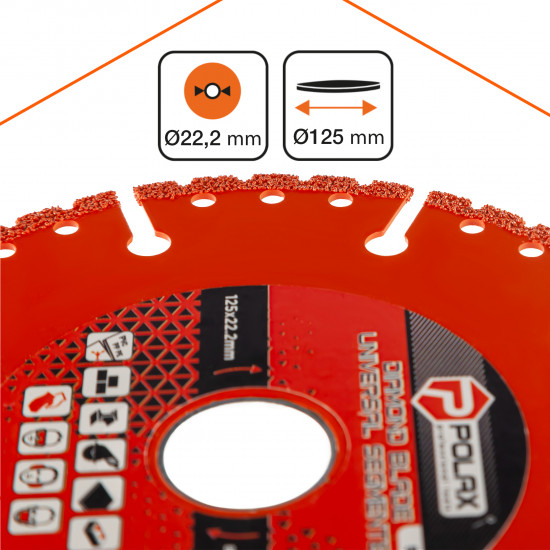 Диск алмазний універсальний сегментний Polax 125*22.2 мм (54-211)