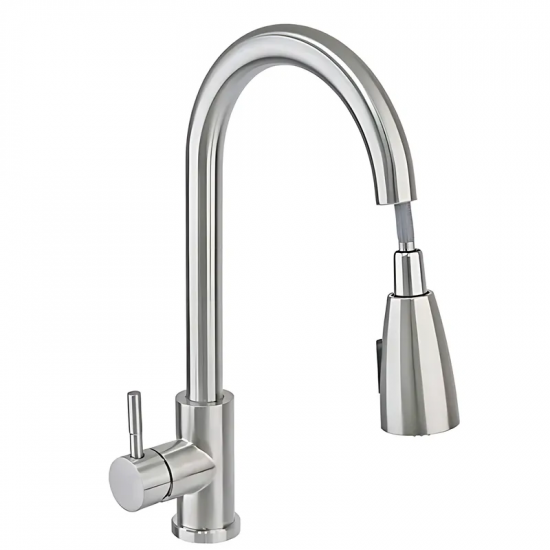 Змішувач для кухні Haiba SUS 014 з висувною лійкою (HB3898)