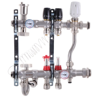 Коллектор с встроенным смесительным узлом Koer KR.S1013-2 1"х2 SUS304 и евроконусом 3/4-16 (KR2945)