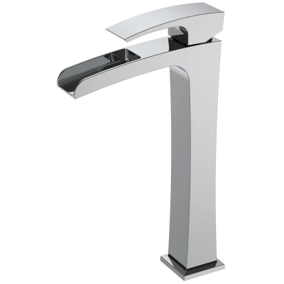 Змішувач для умивальника Koer KB-15007-01 високий водоспад (Колір хром) (KR3448)