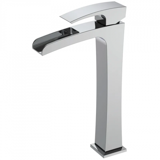 Змішувач для умивальника Koer KB-15007-01 високий водоспад (Колір хром) (KR3448)