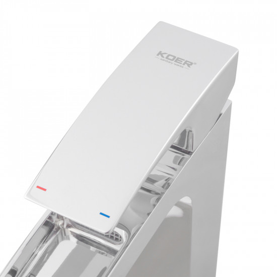 Змішувач для умивальника Koer KB-15007-01 високий водоспад (Колір хром) (KR3448)