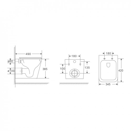 Комплект Grohe Set Унітаз QUADRO-0301-T3 + Інсталяція 38536001 + панель 38732000 (38536001QUADRO030