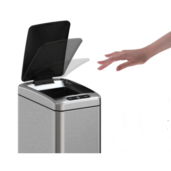Відро для сміття сенсорне прямокутне Koer TC-020408-02 8 л колір нержавійка (KR5588)