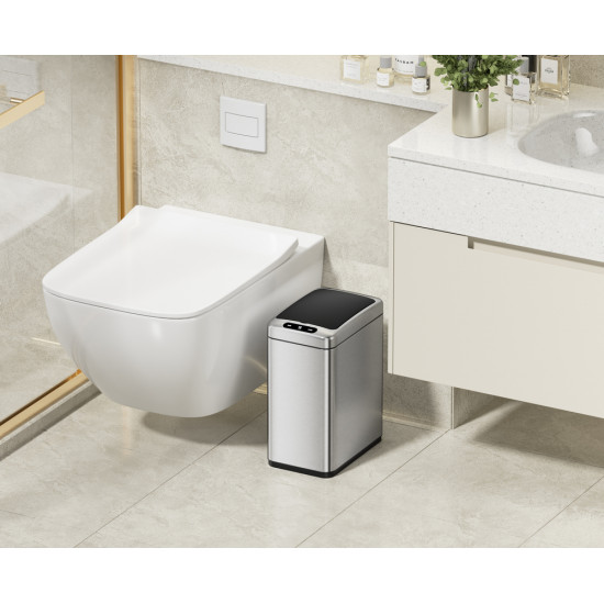 Відро для сміття сенсорне прямокутне Koer TC-020408-02 8 л колір нержавійка (KR5588)