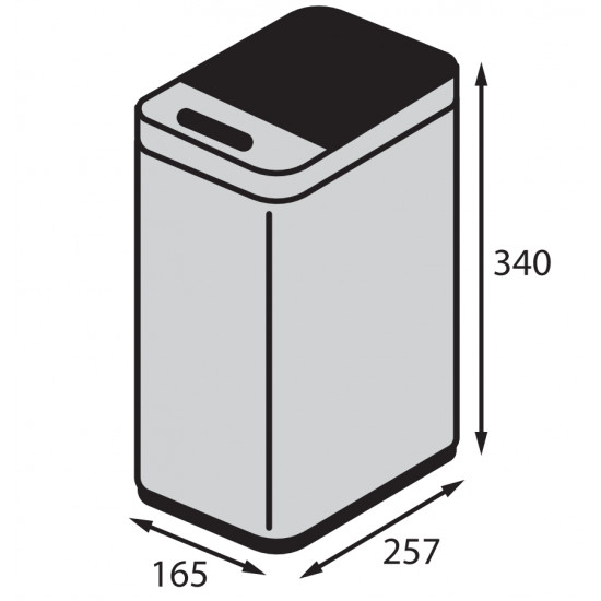 Відро для сміття сенсорне прямокутне Koer TC-020408-02 8 л колір нержавійка (KR5588)