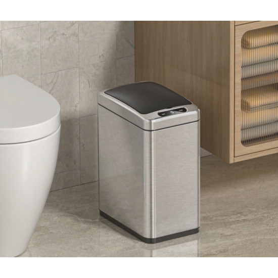 Відро для сміття сенсорне прямокутне Koer TC-020408-02 8 л колір нержавійка (KR5588)
