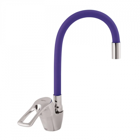 Змішувач для кухні Zerix YUB 181 з фіолетовим гнучким виливом (ZX0432)
