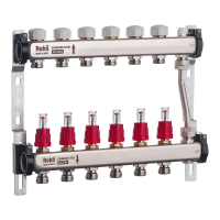 Коллектор с расходомерами и термостатическими клапанами с байпасом Roho R814-06 - 1"х 6 выходов. (RO0049)
