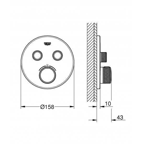 Термостат скрытого монтажа на 2 потребителя Grohe Grohtherm SmartControl (29119000)