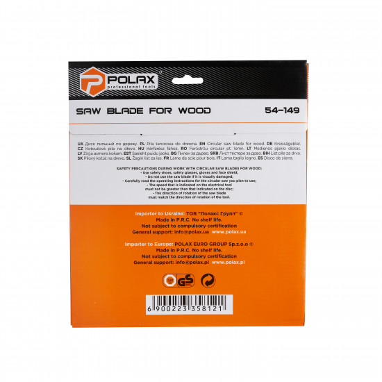 Диск пильний Polax по дереву з твердосплавними напайками 250x32.0/30.0, 60Т (54-149)