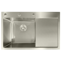 Мойка из нержавеющей стали MIXXUS MH7849L NANO-SILVER (3.0/0.8) цвет нержавейка (MI7048)