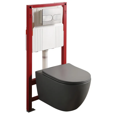 Комплект унітаз з інсталяцією для унітазу Mixxus Premium ELLIPSE-SET-2101 GRAY система змиву TORNAD