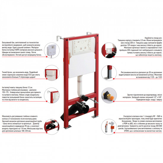 Комплект унітаз з інсталяцією для унітазу Mixxus Premium ELLIPSE-SET-2101 GRAY система змиву TORNAD