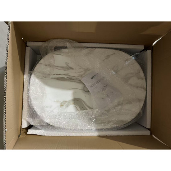 Раковина накладна MIXXUS PREMIUM ELLIPSE-0105 MARBLE-BLACK 600х400х150mm (MP6565)