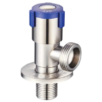 Кран для подключения сантехнических приборов Zerix VAL-08-1/2x3/4 из нержавеющей стали SUS304 (синий) (ZX5101)