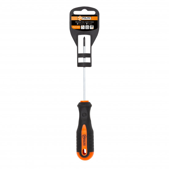 Викрутка Polax крестовая PH0 х 100, Cr-V (51-058)