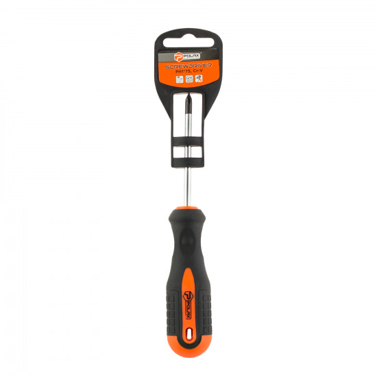 Викрутка Polax крестовая PH1 х 75, Cr-V (51-059)