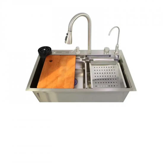 Мийка багатофункціональна Zerix ZH7546-SET-06.SUS304 DECOR з вбудованим змішувачем (ZX5682)