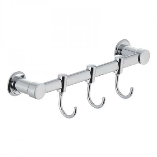 Вешалка для полотенец в ванную с 3-мя движущимися крючками ZERIX LR205-3 (LL1417)