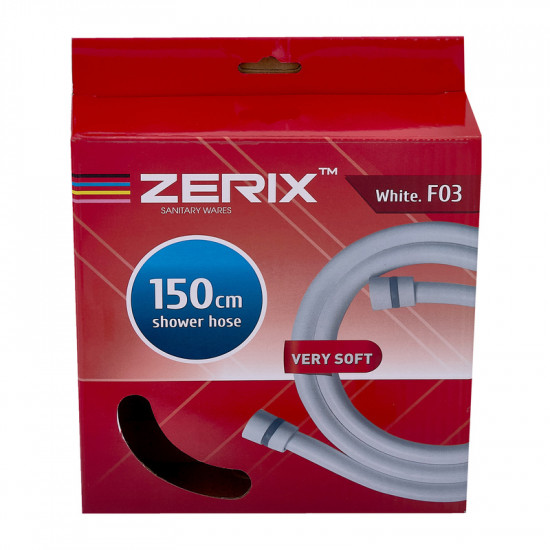 Шланг для душу Zerix White.F03 150 см силікон. (колір білий) (ZX5567)