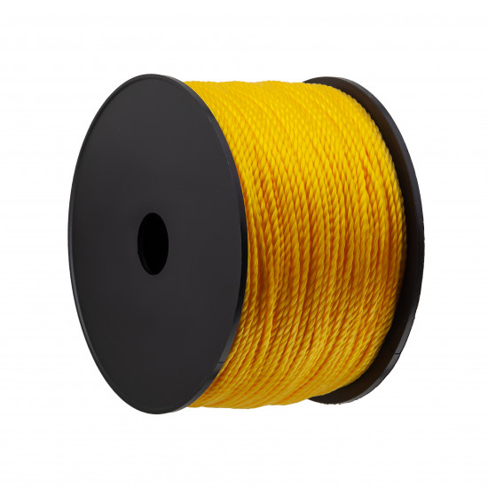 Шнур муляра Polax для будівельних робіт 1,5 мм х 100 м, жовтий (30-009)