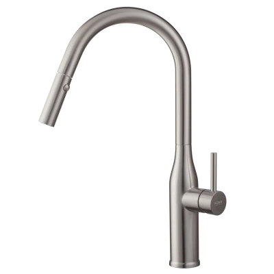 Кухонний змішувач з висувним виливом KOER KI-70004-02 (нерж. сталь) (KR3385)