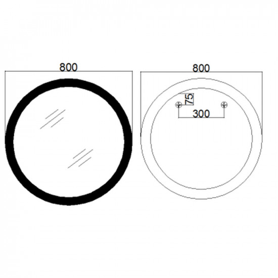 Зеркало Mixxus PLAIN MC10-80 с LED Touch, Anti-fog, диммером, регулировкой яркости, часами (