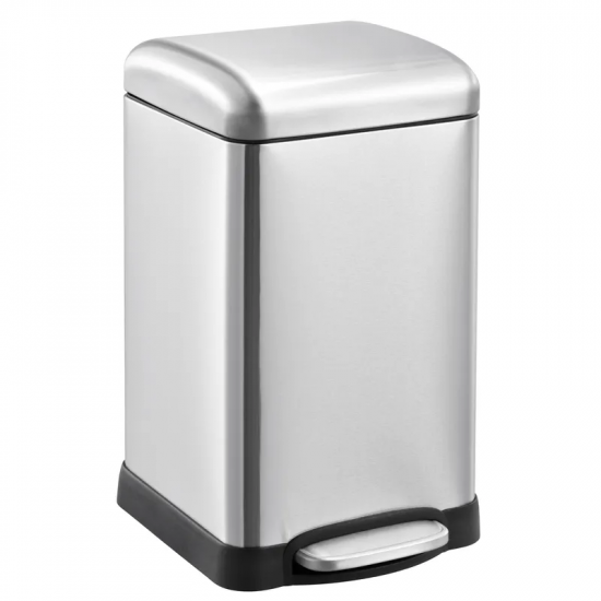 Відро для сміття з плавним закриттям квадратне Mixxus Style-TC0106 SS Color 6л колір наржавійка (MI