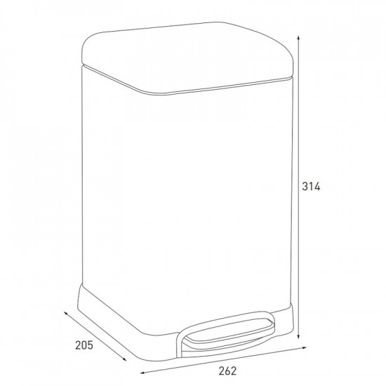Відро для сміття з плавним закриттям квадратне Mixxus Style-TC0106 SS Color 6л колір наржавійка (MI