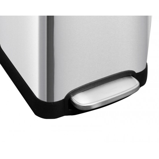 Відро для сміття з плавним закриттям квадратне Mixxus Style-TC0106 SS Color 6л колір наржавійка (MI