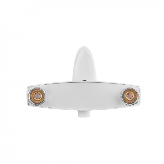 Змішувач для душової кабіни Plamix Cezar-003 SET White (з шлангом, лійкою та кронштейном) (PM0665)