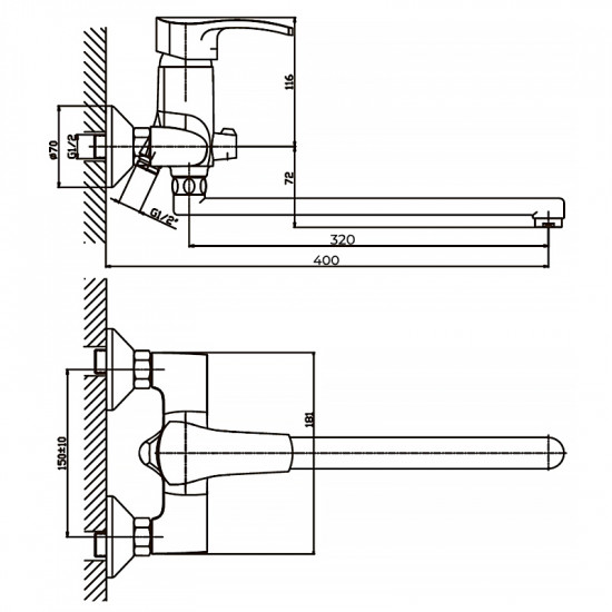 Змішувач для ванни Haiba Focus 006 (HB0120)