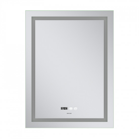 Зеркало Mixxus Premium FLASH MR21-60x80 (LED Touch, Anti-fog, диммер, часы) (MP6617)