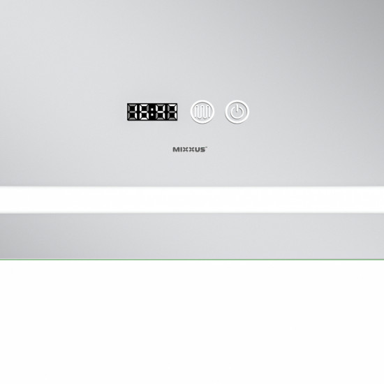 Зеркало Mixxus Premium FLASH MR21-60x80 (LED Touch, Anti-fog, диммер, часы) (MP6617)