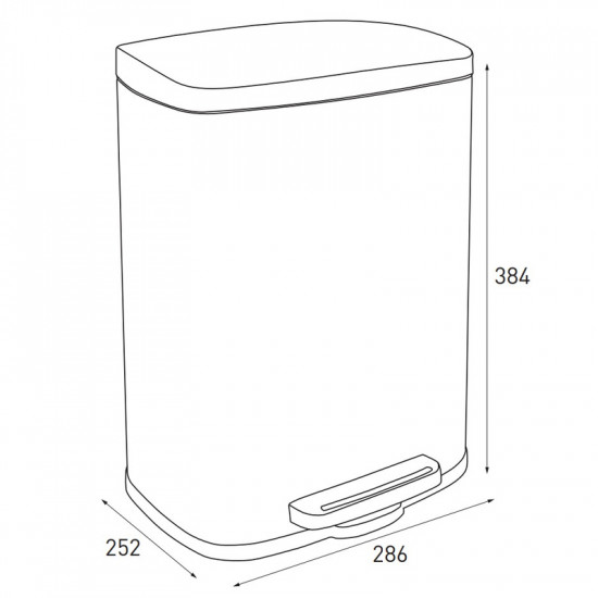 Відро для сміття з плавним закриттям прямокутне Mixxus Bevel-TC0112 SS Color 12л колір наржавійка (