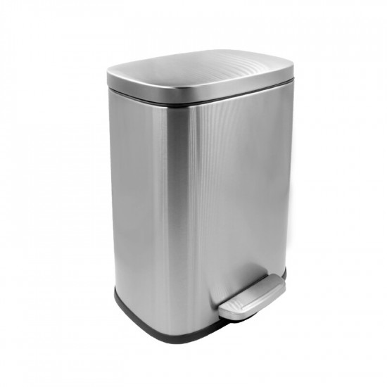 Відро для сміття з плавним закриттям прямокутне Mixxus Bevel-TC0112 SS Color 12л колір наржавійка (