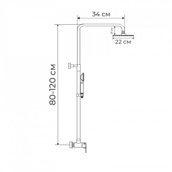 Душова колона зі змішувачем Haiba Opus 003-J (HB0913)