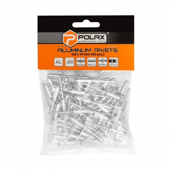 Заклепки алюмінієві витяжні 4,8 х 14 мм Polax (37-018)