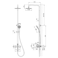 Душова колона зі змішувачем Mixxus Premium MONE 009-J Graphite (MI6783)