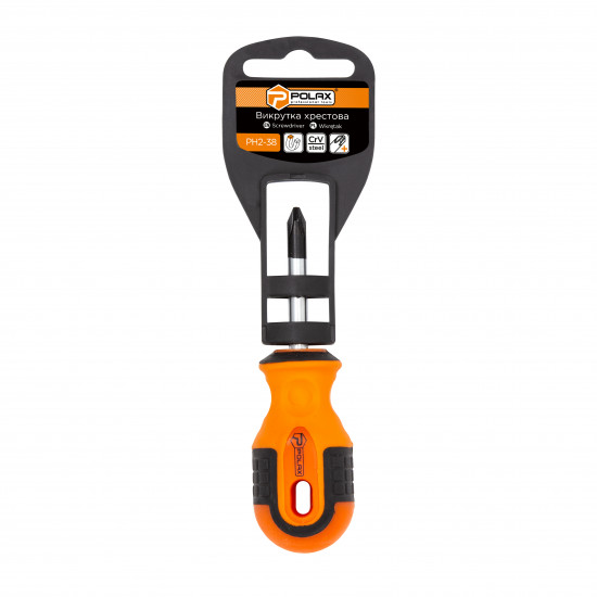 Викрутка Polax крестовая PH2 х 38, Cr-V (51-060)