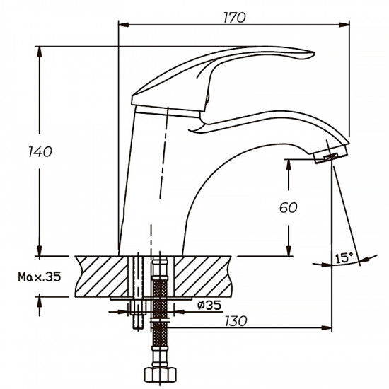 Змішувач для умивальника Haiba Fabio 001 (HB0104)