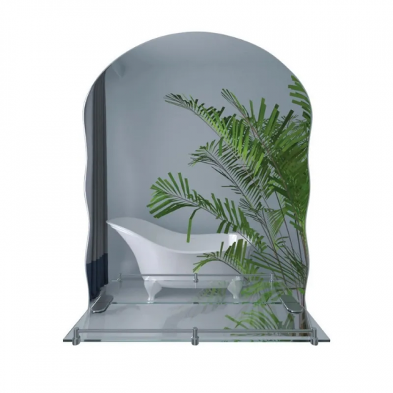 Зеркало настенное Zerix MIRRA MRZ02-450x600x105 прямоугольное с дугообразным верхом и фигурами по бокам