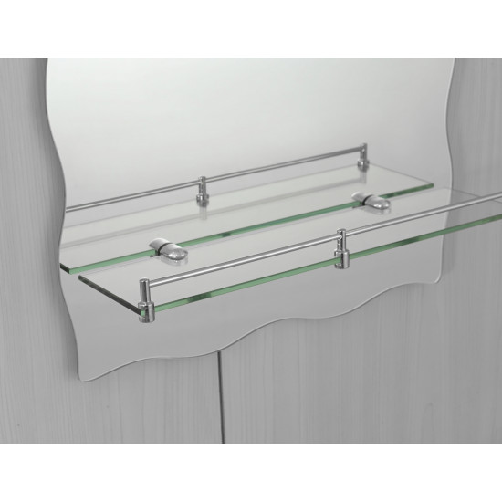 Зеркало настенное Zerix MIRRA MRZ02-450x600x105 прямоугольное с дугообразным верхом и фигурами по бокам